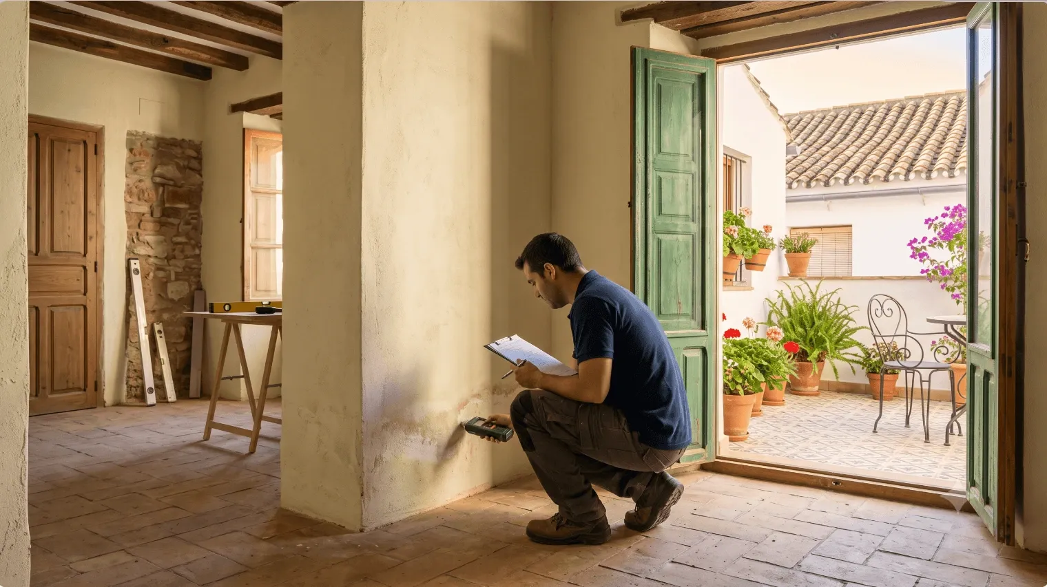 Inspección de una casa de pueblo para reformar en el Alto Guadalquivir, Córdoba