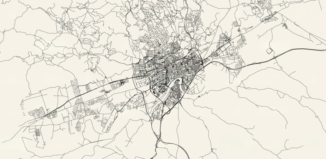 Mapa abstracto de Córdoba por barrios · Mercado de reformas 2026