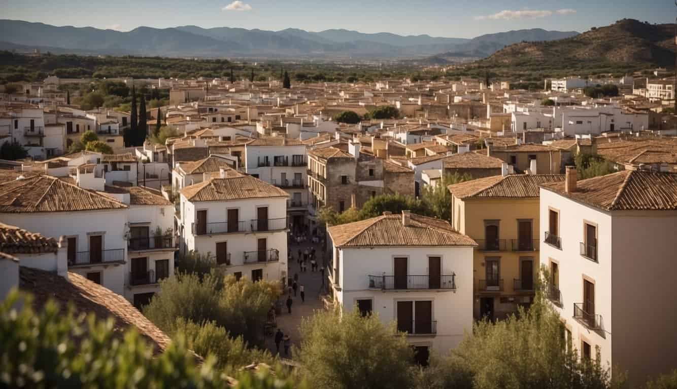 A bustling real estate market in Córdoba, Spain. Houses are being bought and sold, with economic analysis showing it's a prime time to invest