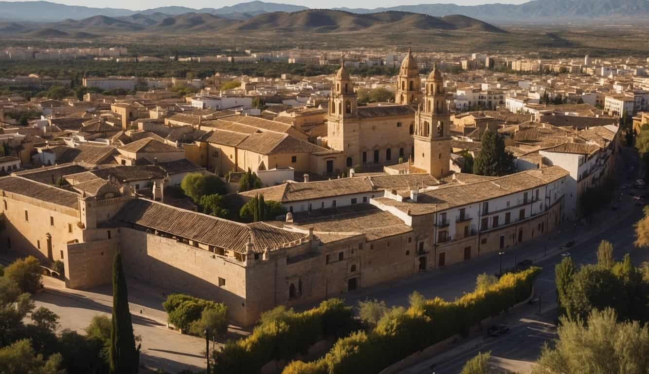 Vista aérea de Córdoba, España, con edificios históricos y desarrollos modernos.