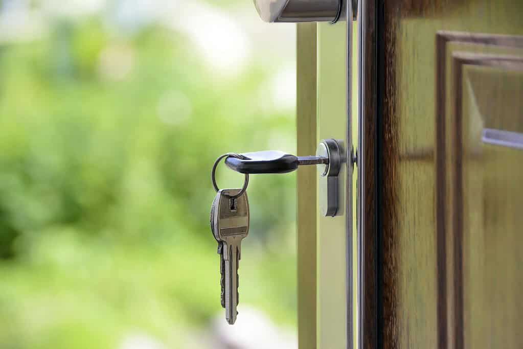 Black Handled Key on Key Hole