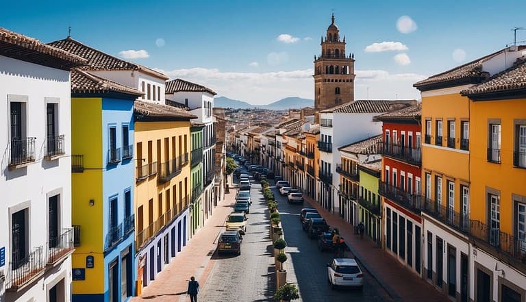 imagen hiperrealista de la ciudad de córdoba, con la mezquita de fondo.